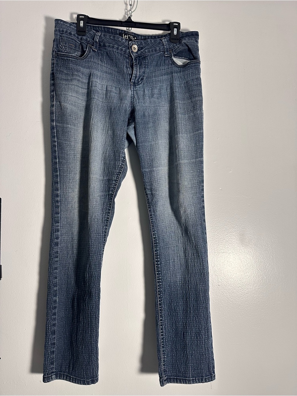 VTG 2010 l.e.i. Ashley Lowrise Skinny Jeans Crinkle Wash Size 15